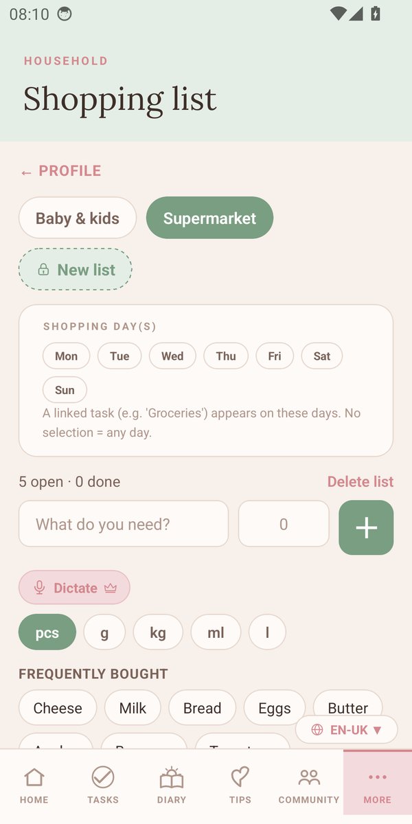 Shopping list