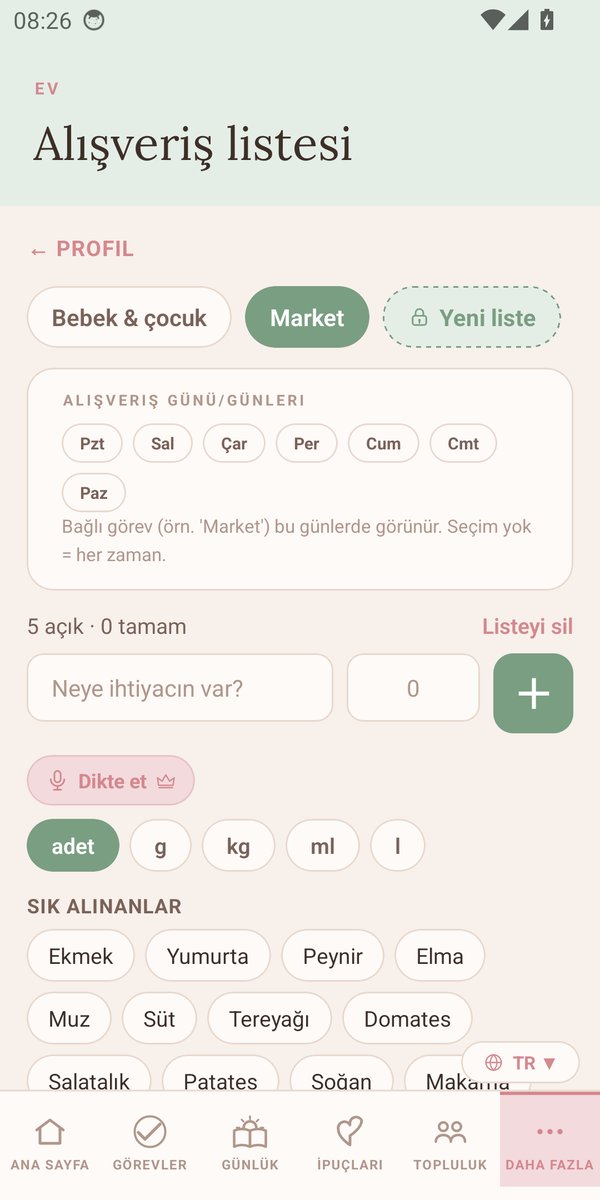 Alışveriş listesi